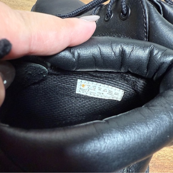 Timberland Kids Leather Black Boots Kids Size 2 - Picture 7 of 8